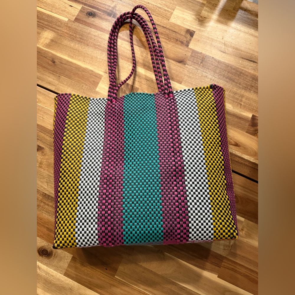 Tote Bag| Handcrafted by Mexican Artisans| Stripe Color